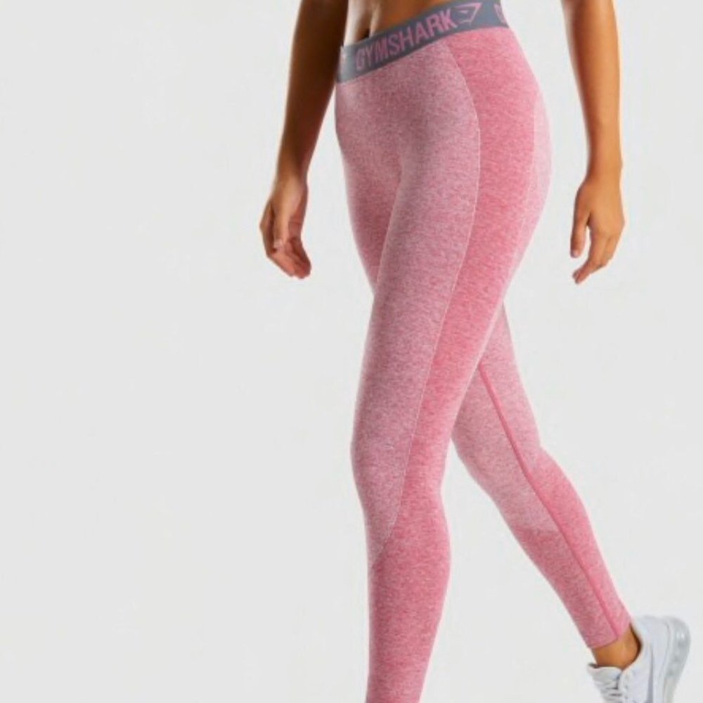 GYMSHARK OG FLEX LEGGINGS (PINK MARLW/GREY BAND)